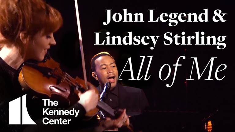 John Legend and Lindsay Sterling performing "All of Me"