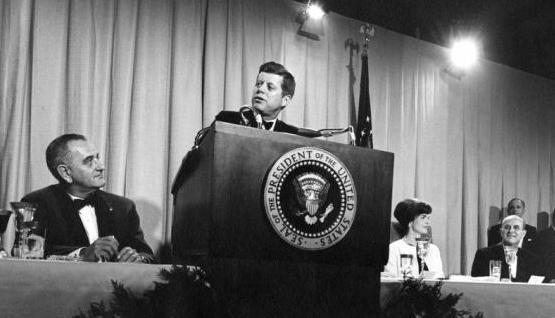 President John F. Kennedy at event supporting a National Cultural Center