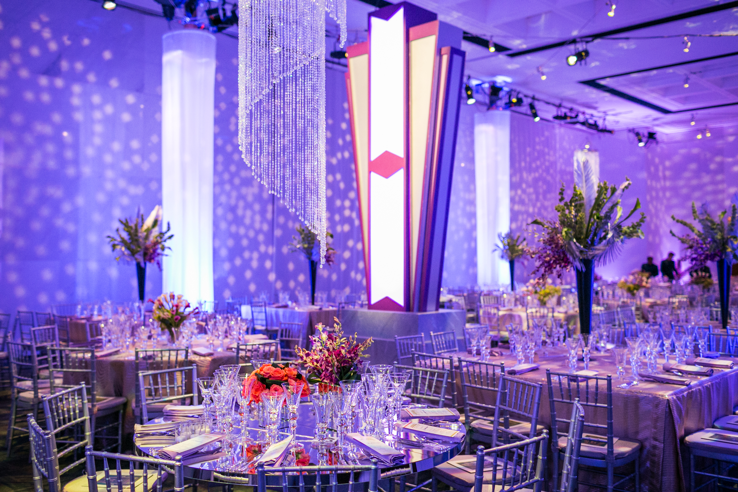 A special dinner event in the Kennedy Center Atrium. 