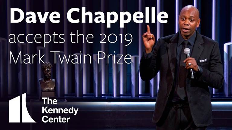 Comedian Dave Chappelle give acceptance speech for Mark Twain Prize